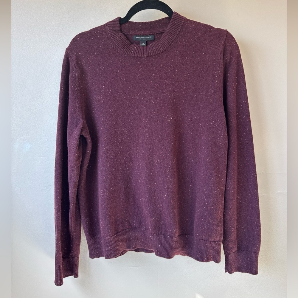 Banana Republic Wool Blend Plum Speckled Sweater